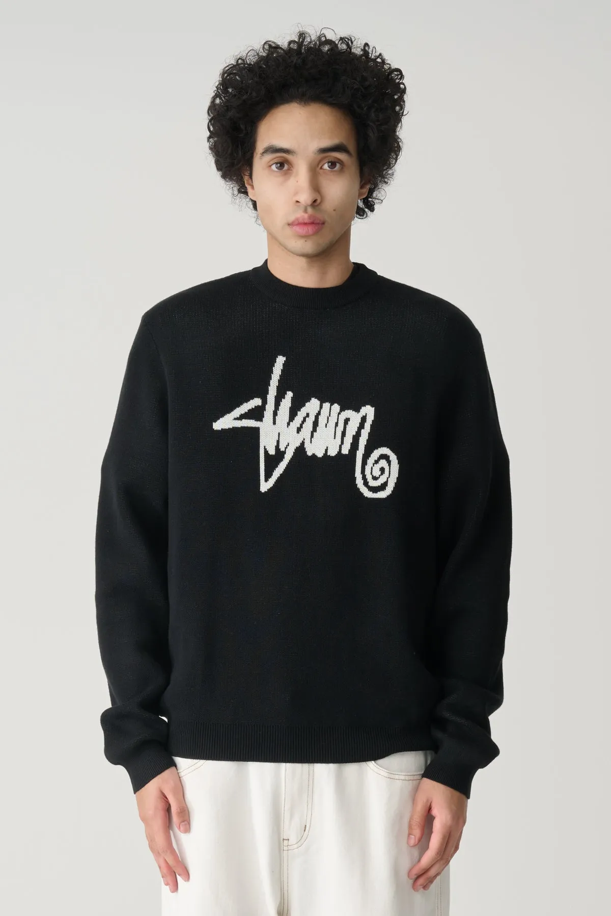 S-Double Shawn Script Sweater Black