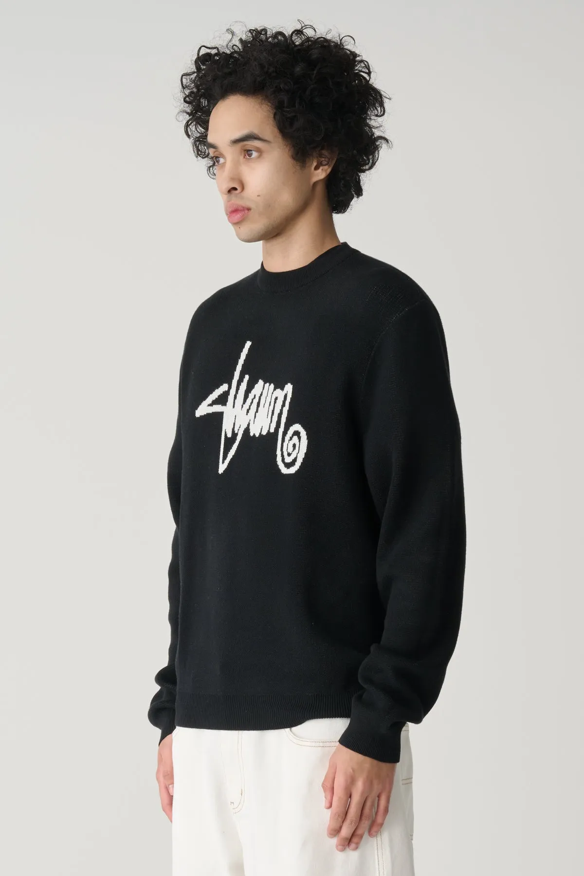 S-Double Shawn Script Sweater Black