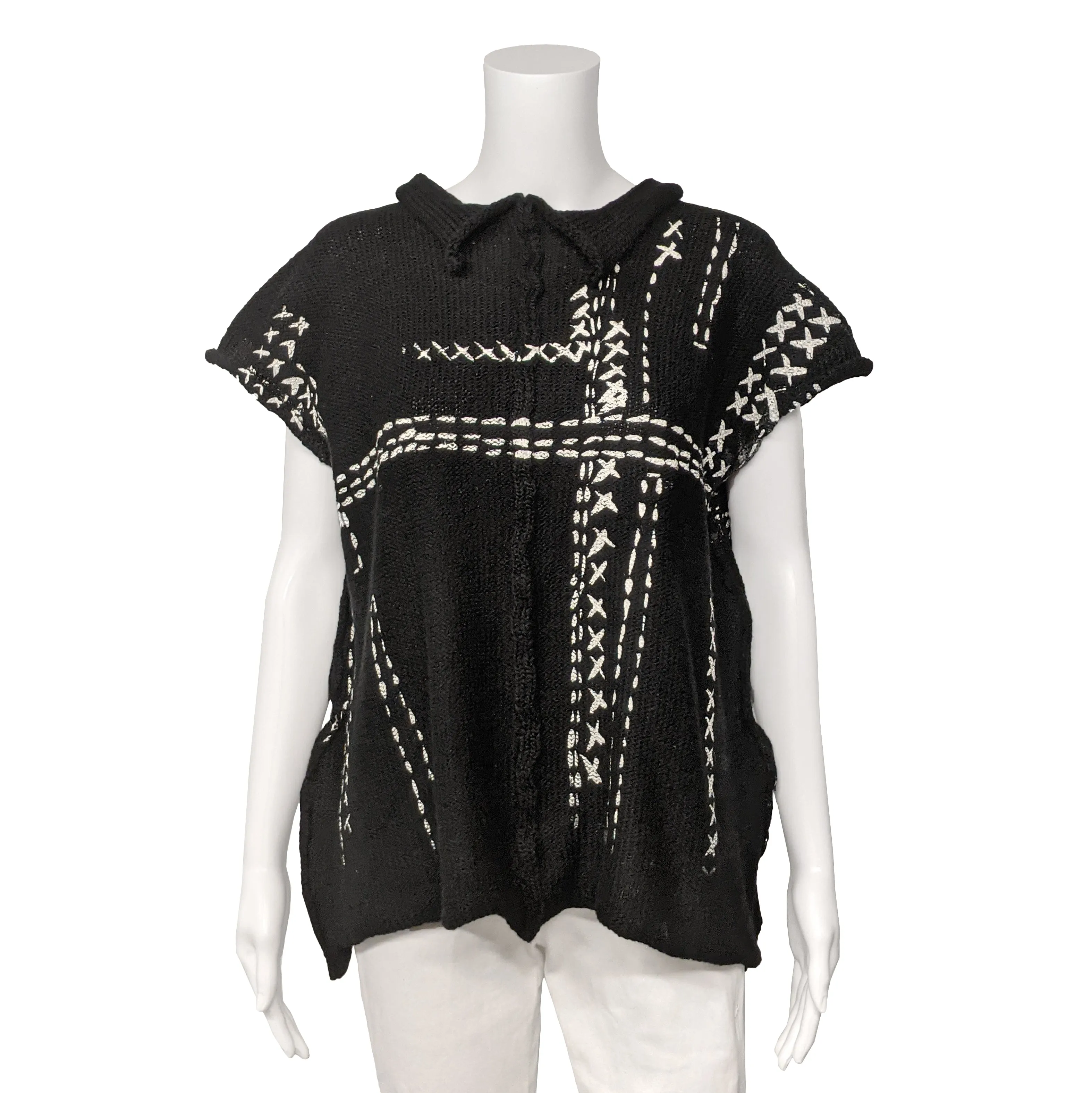 SALE! Stopper Pullover in Black White Stitch by Paper Temple