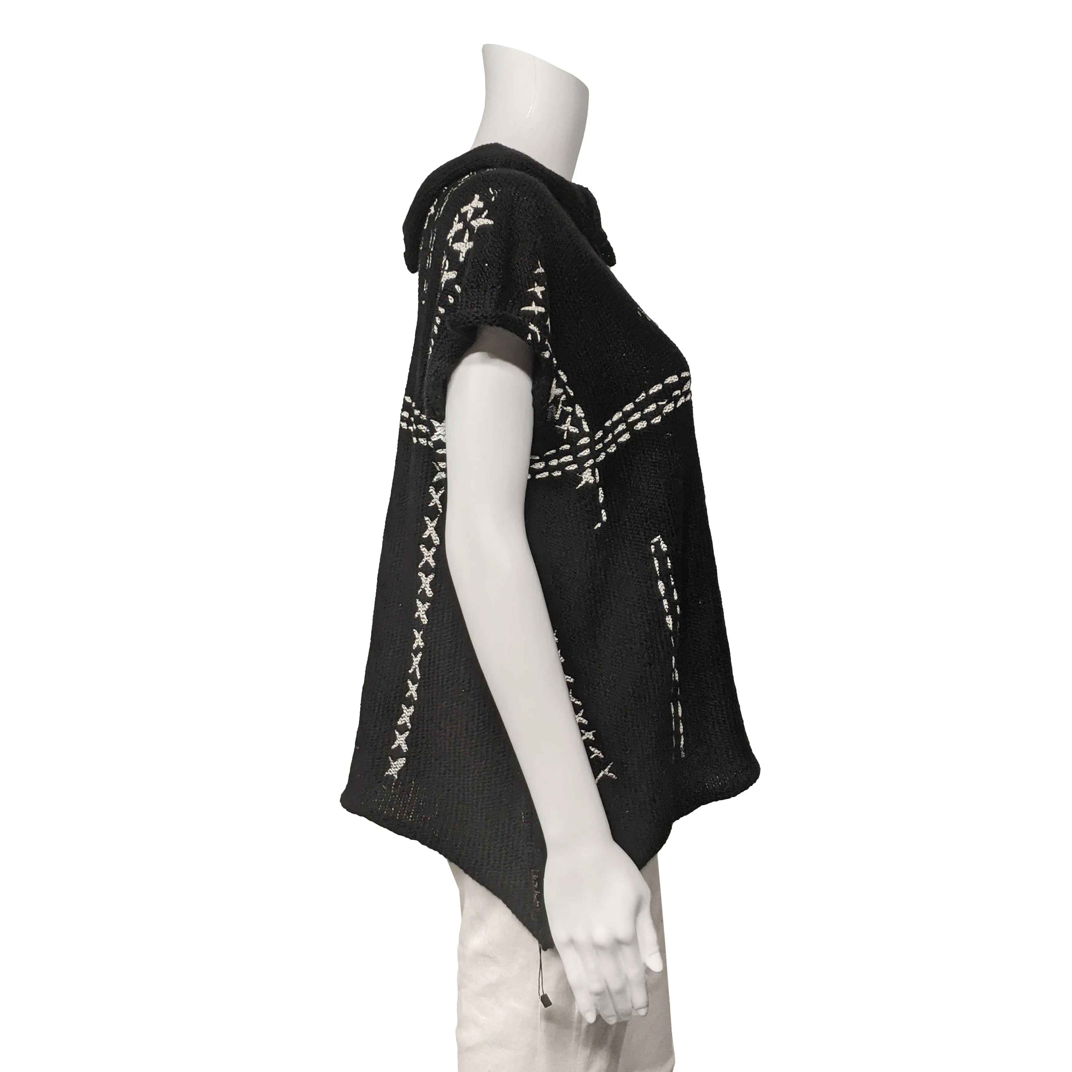 SALE! Stopper Pullover in Black White Stitch by Paper Temple