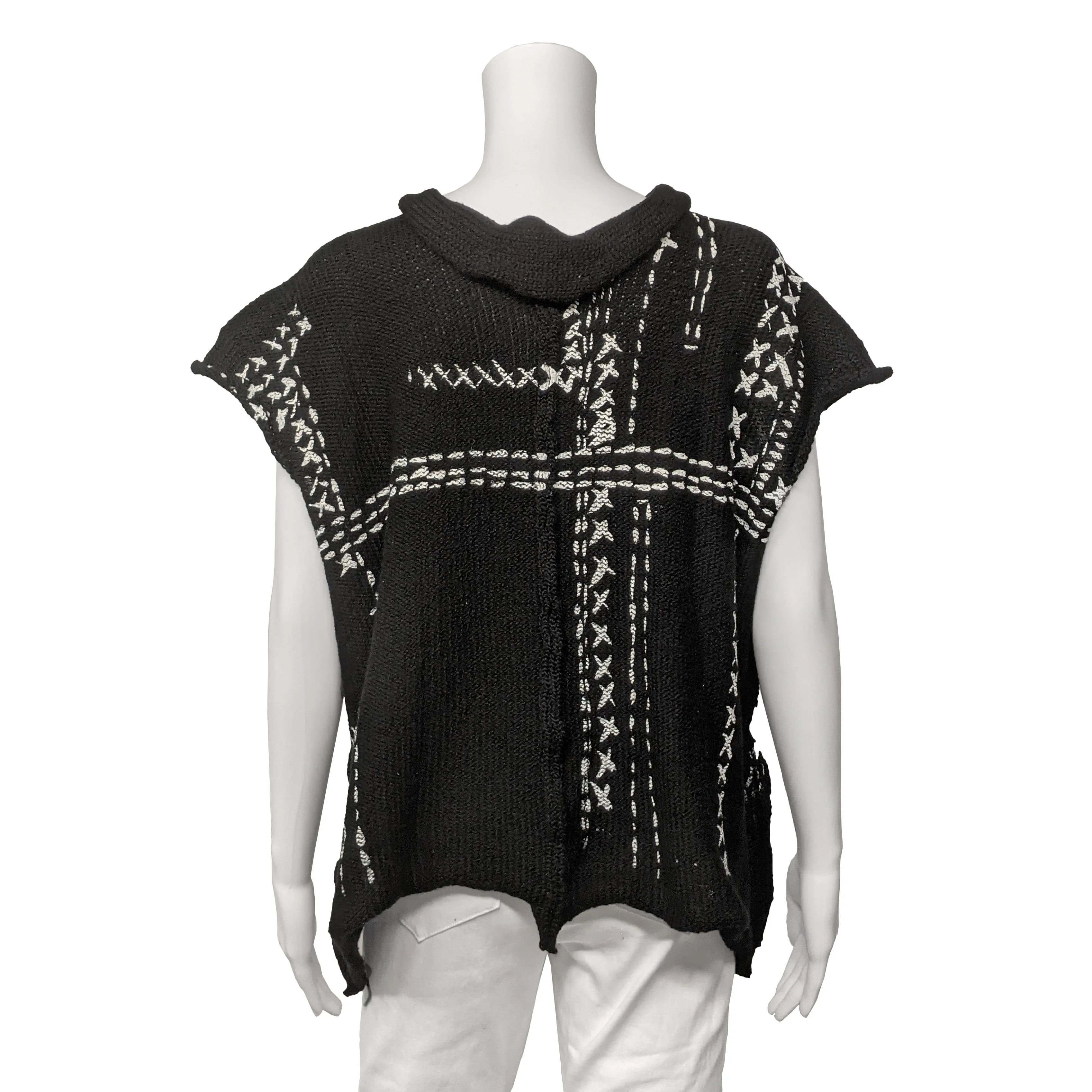 SALE! Stopper Pullover in Black White Stitch by Paper Temple