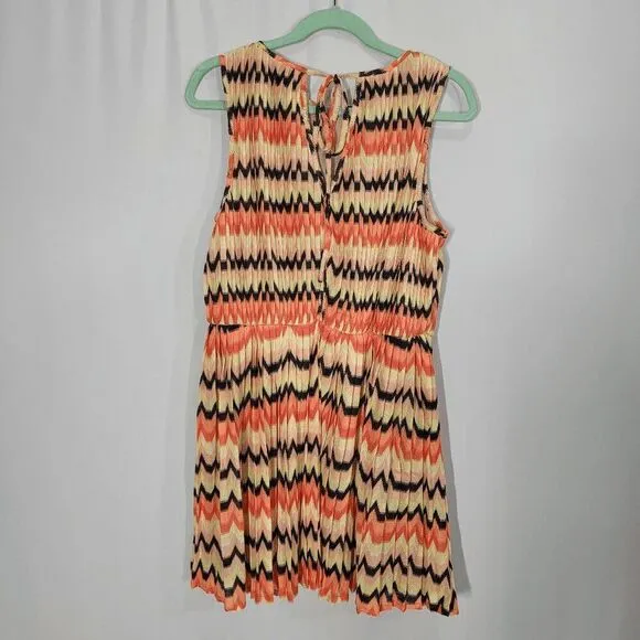 Sanctuary Citrus Stripe Summer Crochet Mini Dress Large