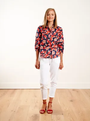 sara henley shirt - navy floral