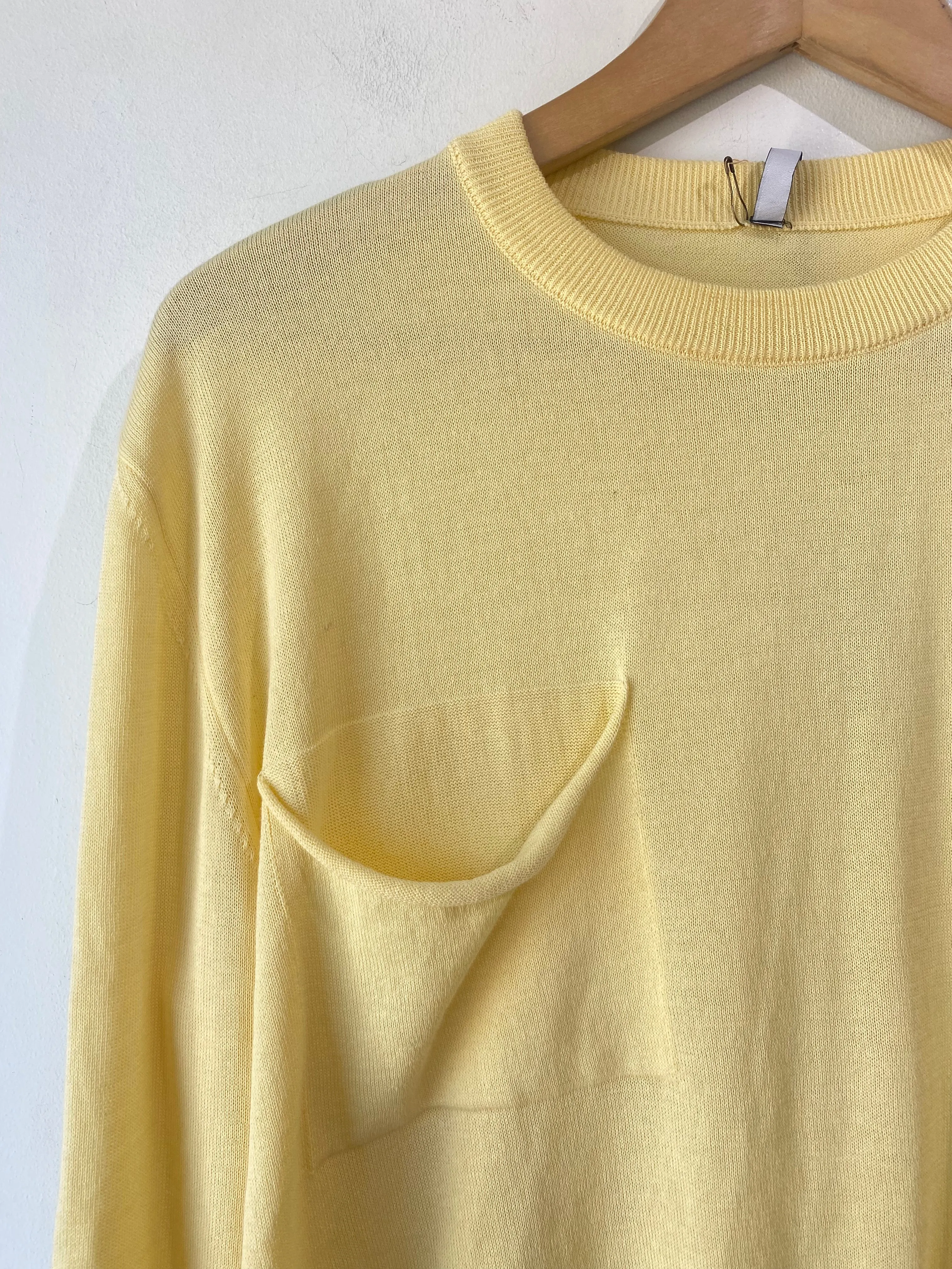 Sara Lanzi Yellow Cotton Sweater