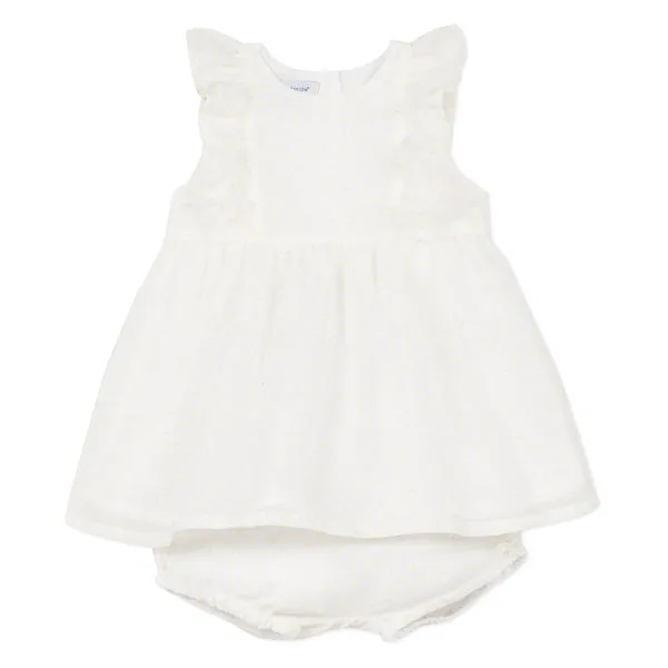 Savana Yellow Dots Dress and matching bloomers - 3m, 2Y and 3Y