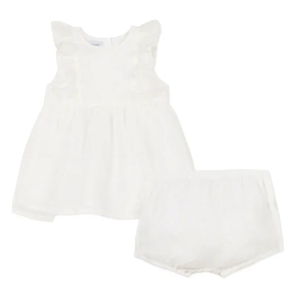 Savana Yellow Dots Dress and matching bloomers - 3m, 2Y and 3Y
