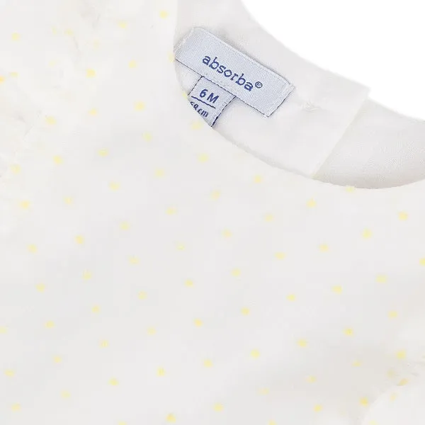 Savana Yellow Dots Dress and matching bloomers - 3m, 2Y and 3Y