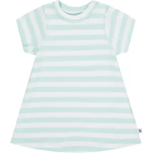 Seafoam & White Stripe Short Sleeve Dress