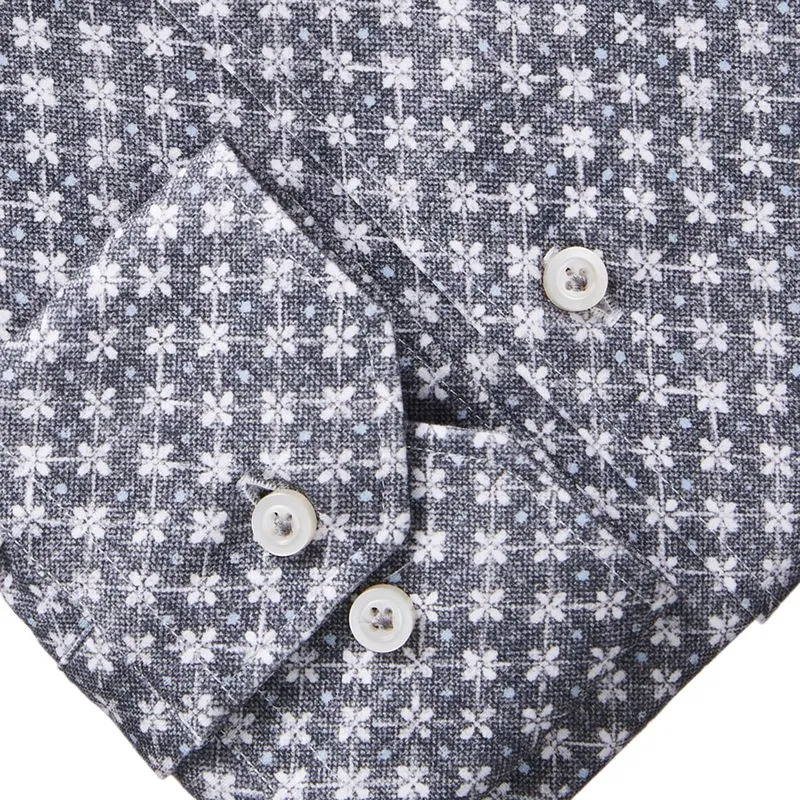 SF19168 Albini 4 Flex Stretch Sport Shirt in Dark Grey