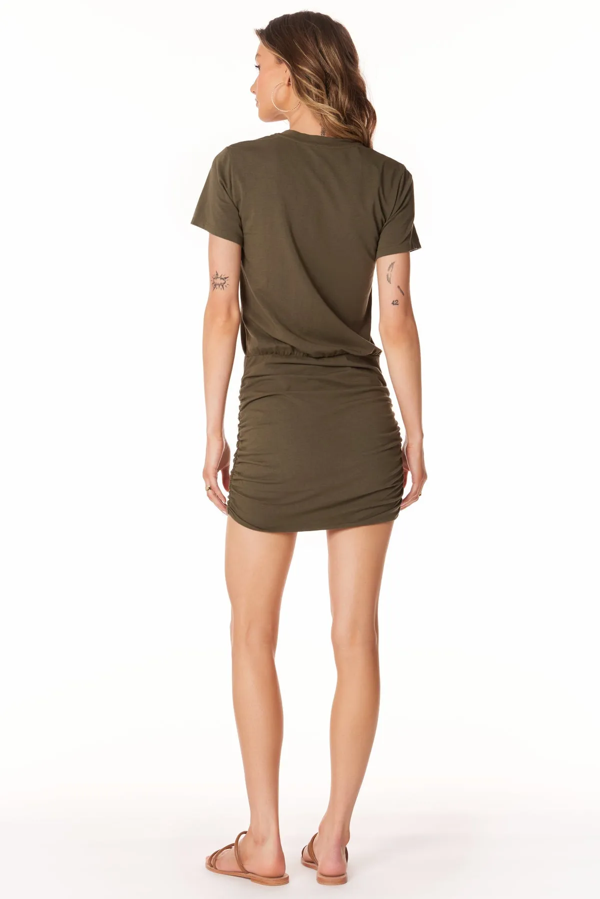 Shirred Skirt T-Shirt Dress