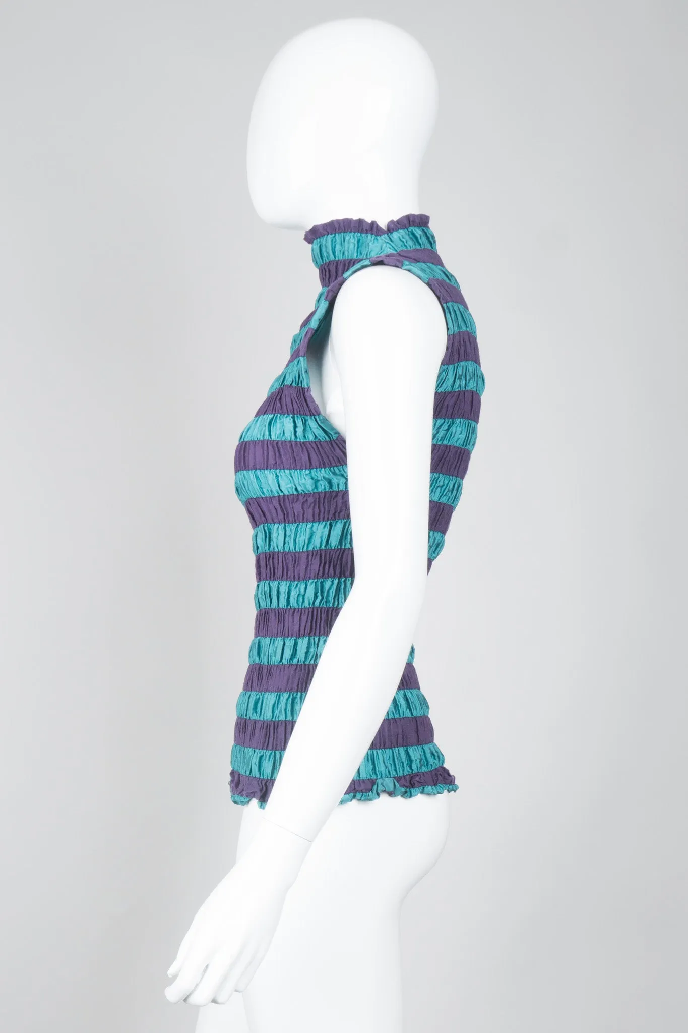 Shirred Stripe Top