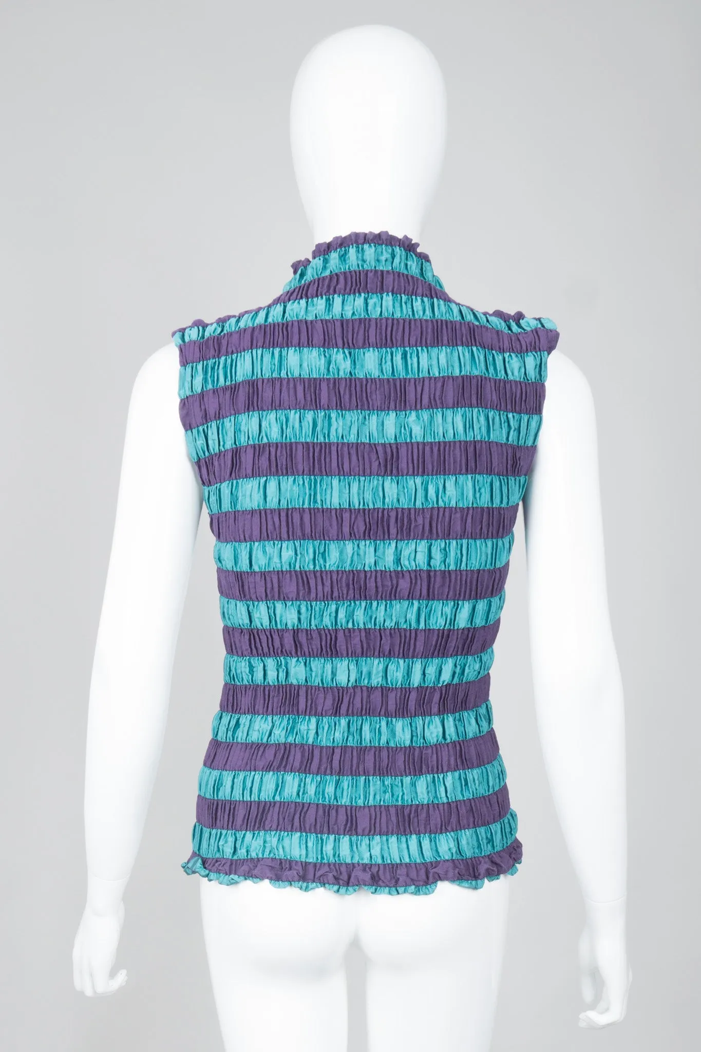 Shirred Stripe Top