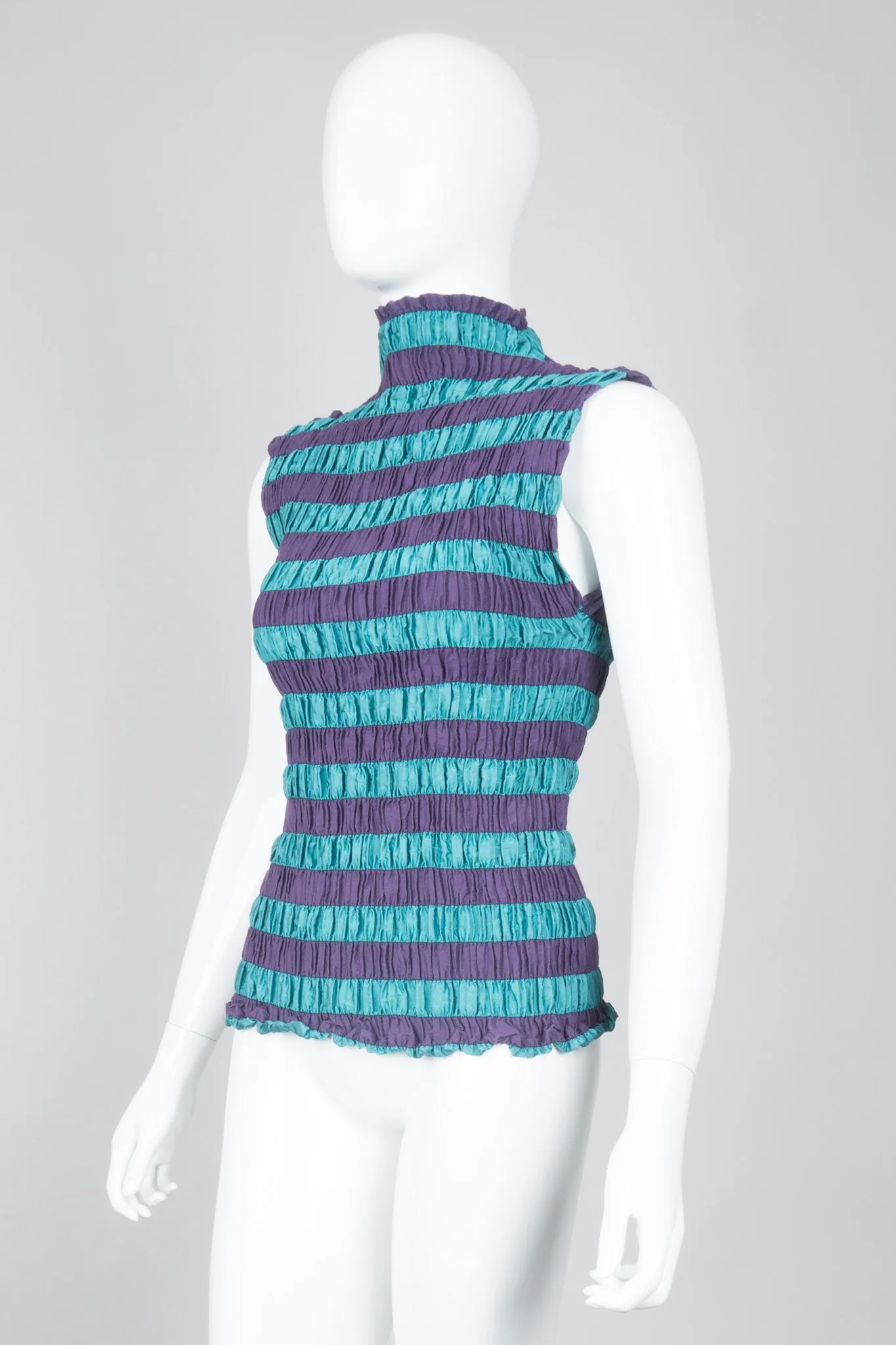 Shirred Stripe Top