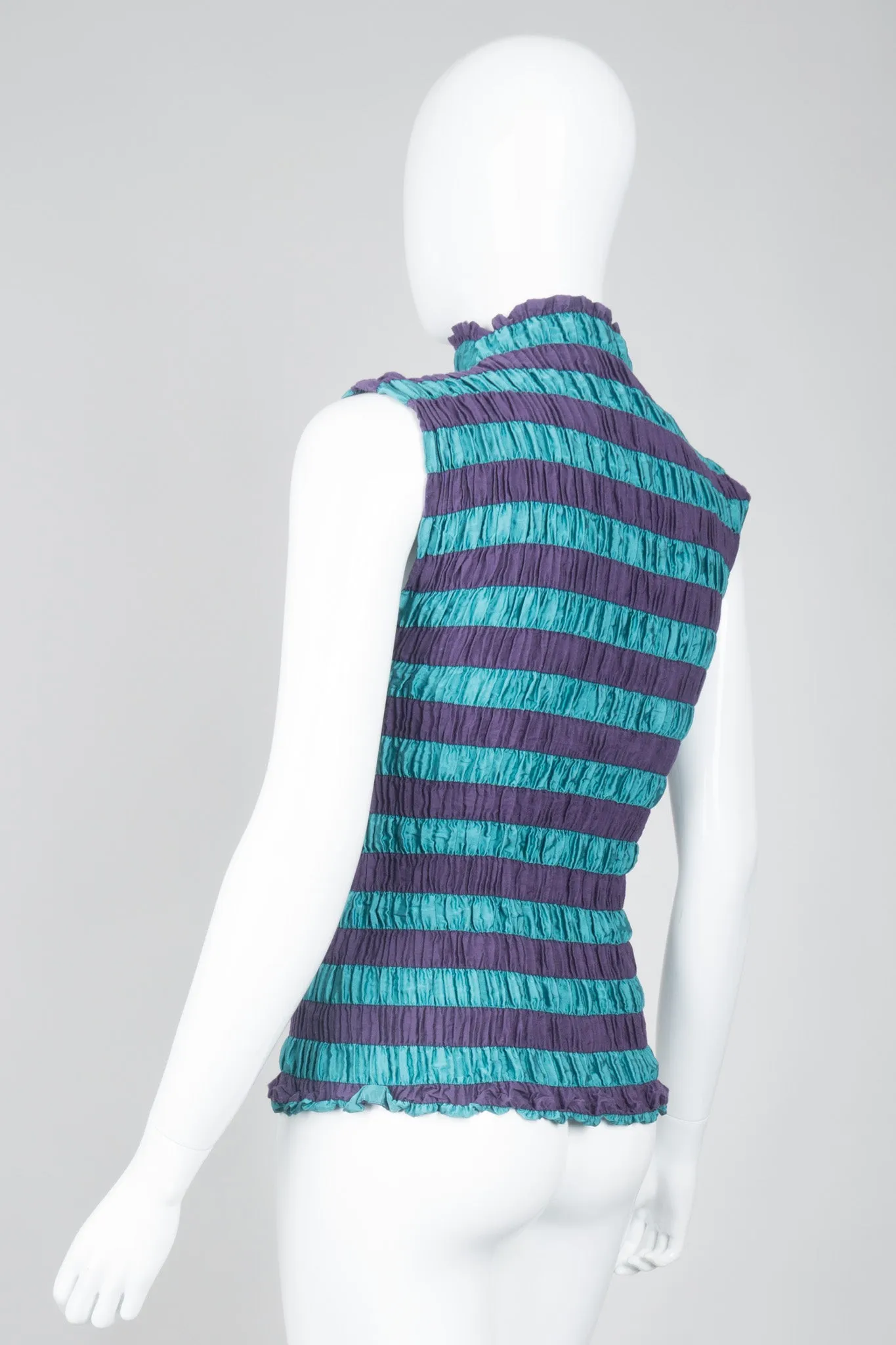 Shirred Stripe Top