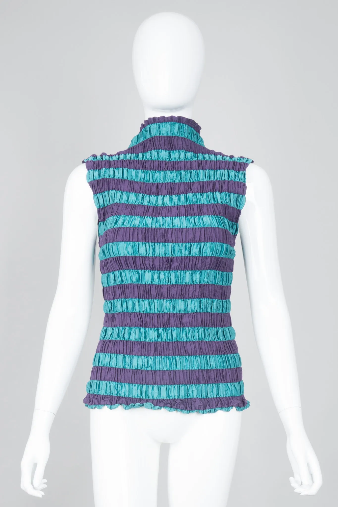 Shirred Stripe Top