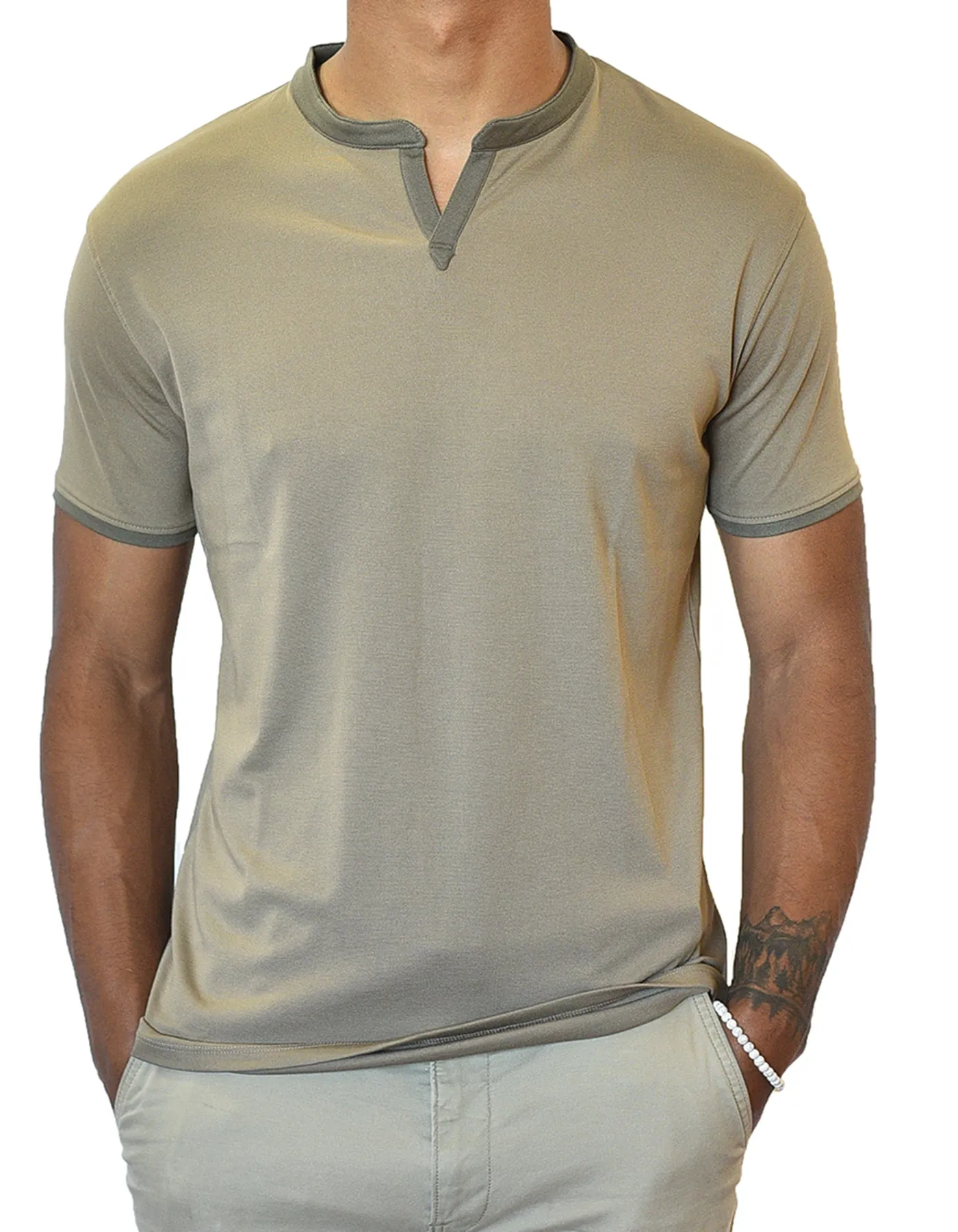 Short Sleeve Notch Collar