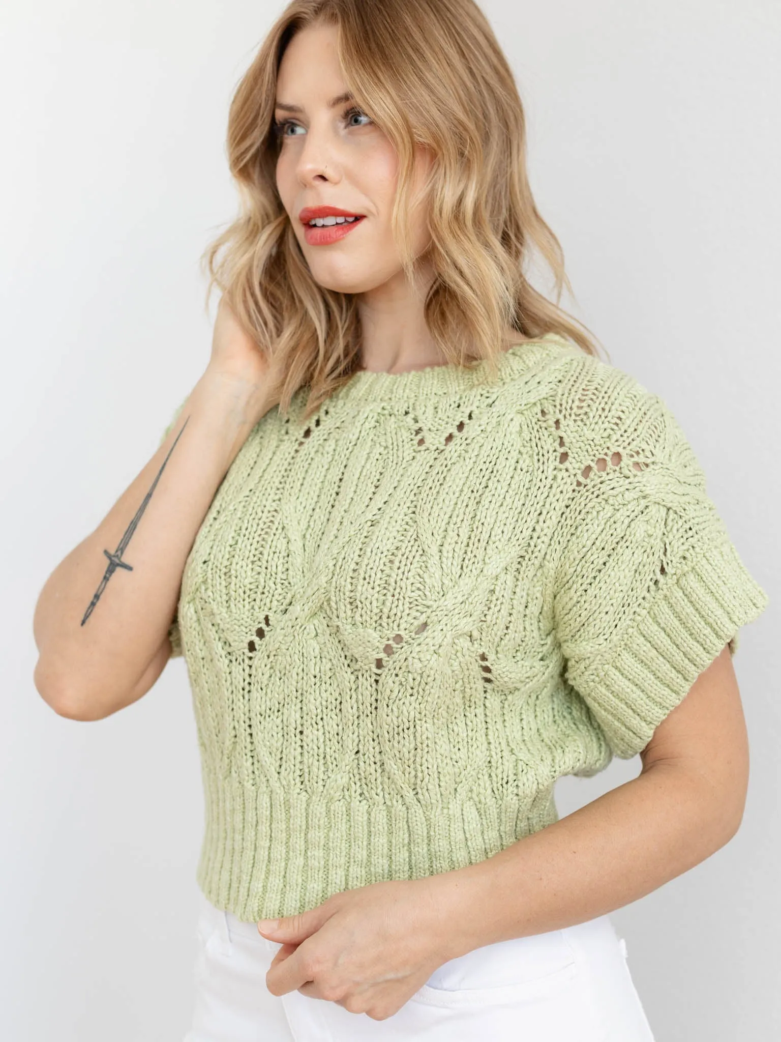 Short Sleeve Sweater Top