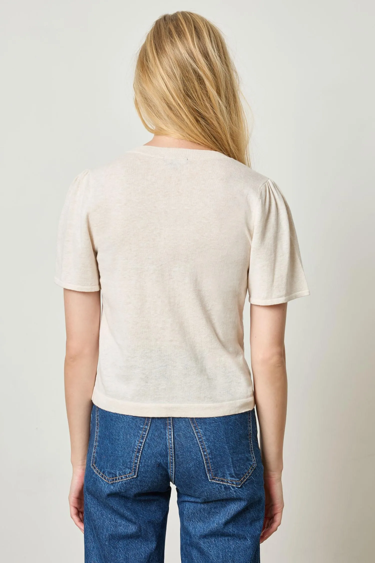 Short Sleeve V-neck Sweater PA2862