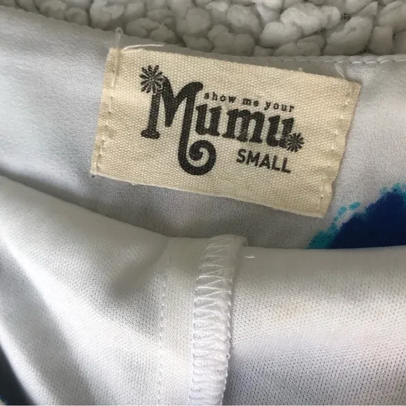 Show Me Your Mumu maxi skirt Princess Di floral Petal Paint small blue white