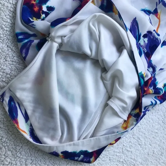 Show Me Your Mumu maxi skirt Princess Di floral Petal Paint small blue white