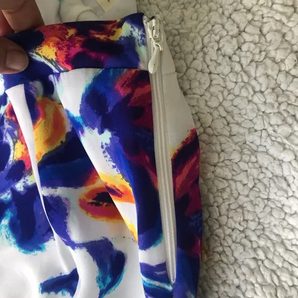 Show Me Your Mumu maxi skirt Princess Di floral Petal Paint small blue white