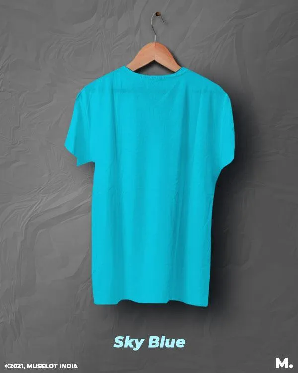 Sky blue plain mens t shirt