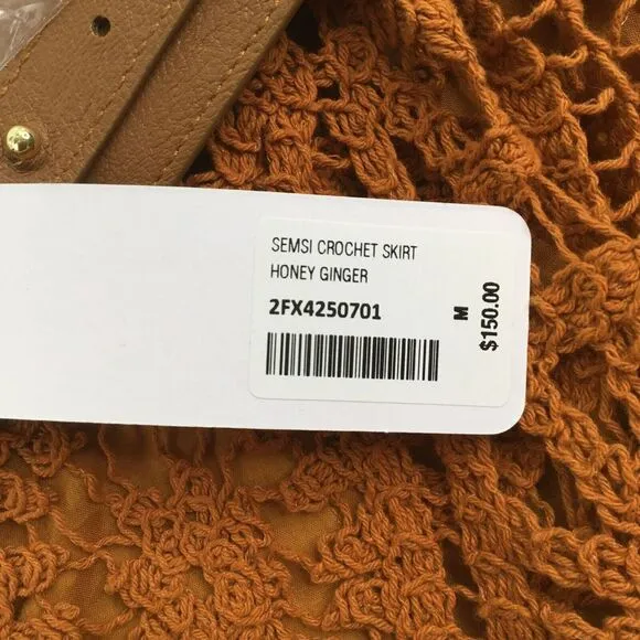 Soft Surroundings Crochet Skirt Size Medium Semsi Wrap Burnt Orange BOHO NEW