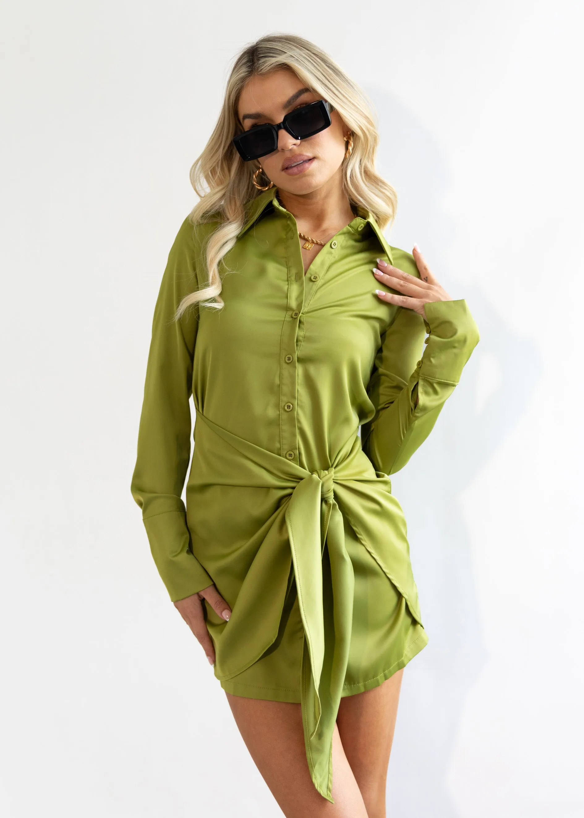 Soliana Shirt Dress - Olive