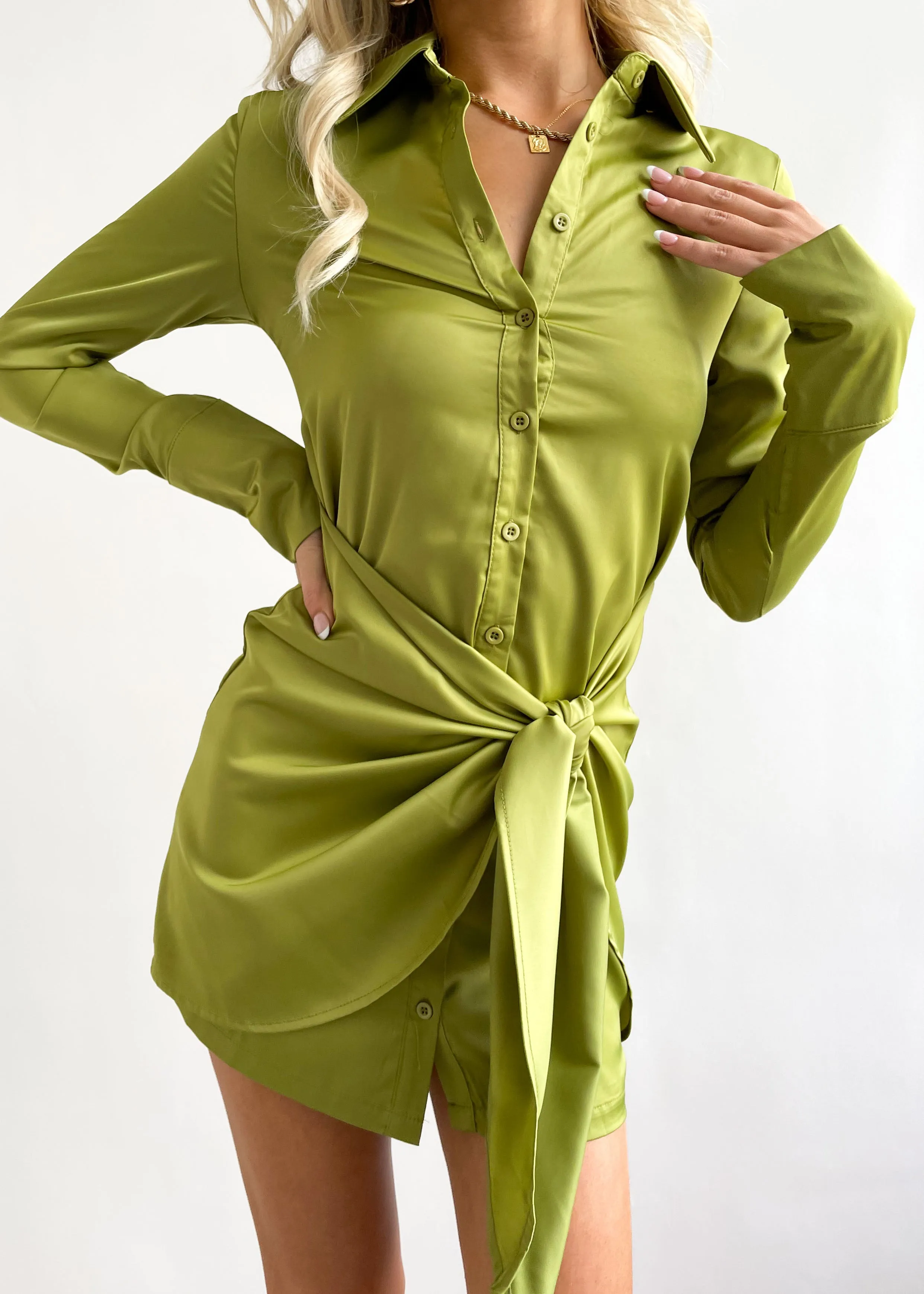 Soliana Shirt Dress - Olive