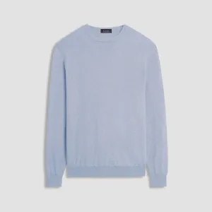 Solid Cotton Cashmere Crew Neck Sweater