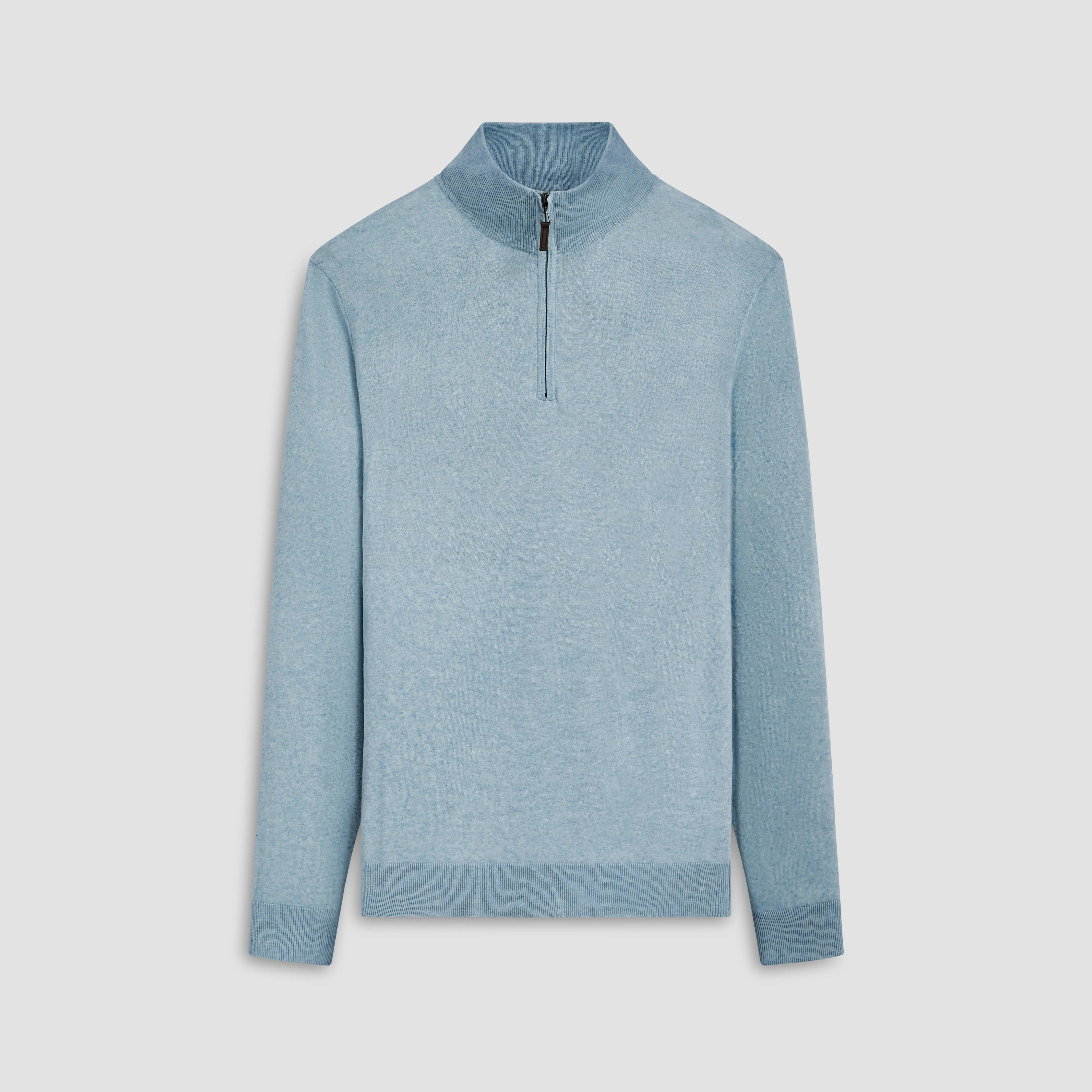 Solid Cotton Cashmere Quarter Zip Sweater