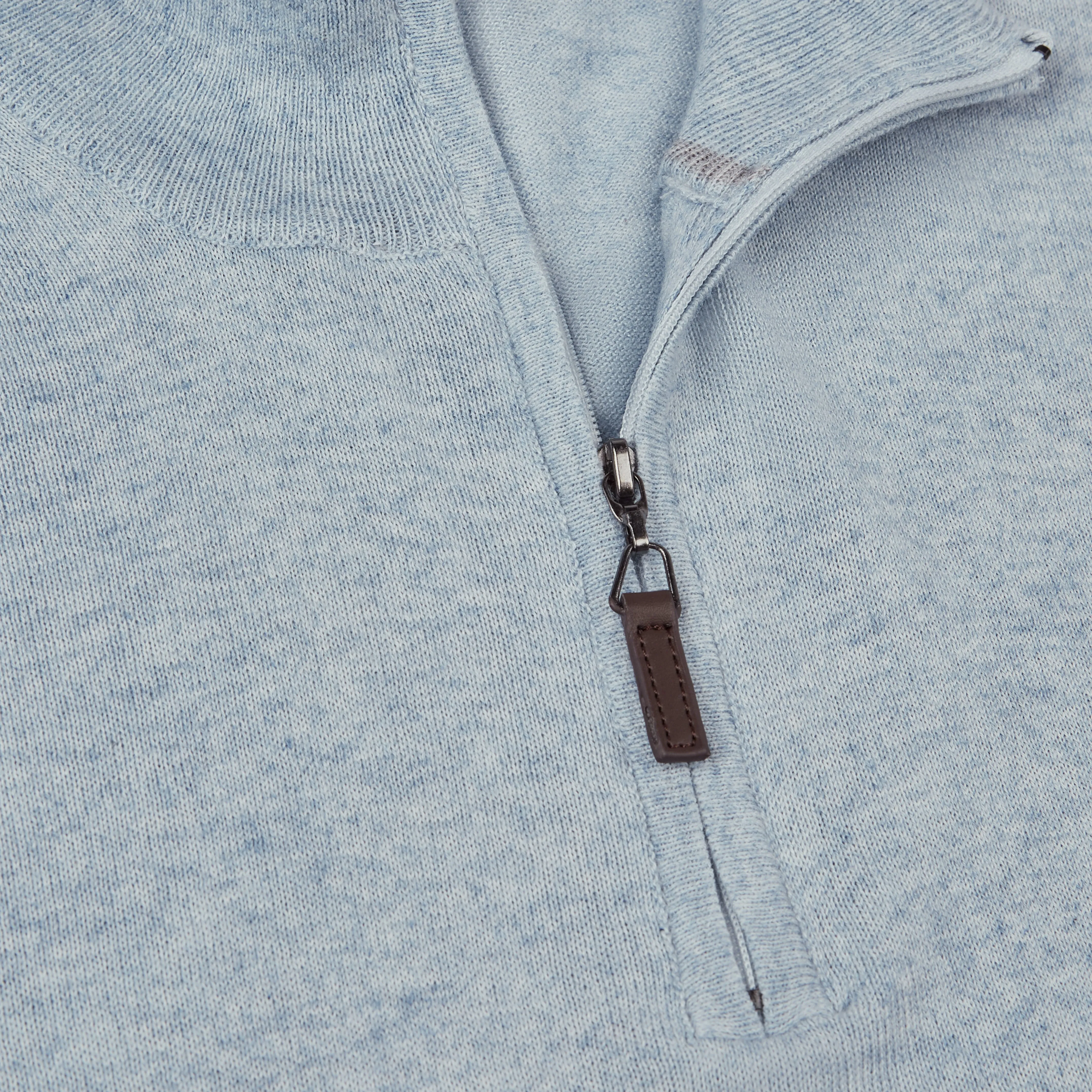 Solid Cotton Cashmere Quarter Zip Sweater