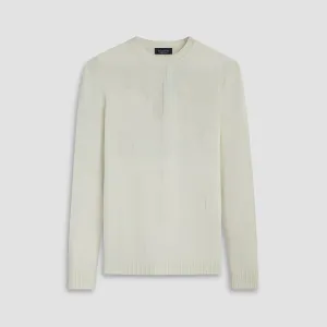 Solid Jacquard Crew Neck Sweater