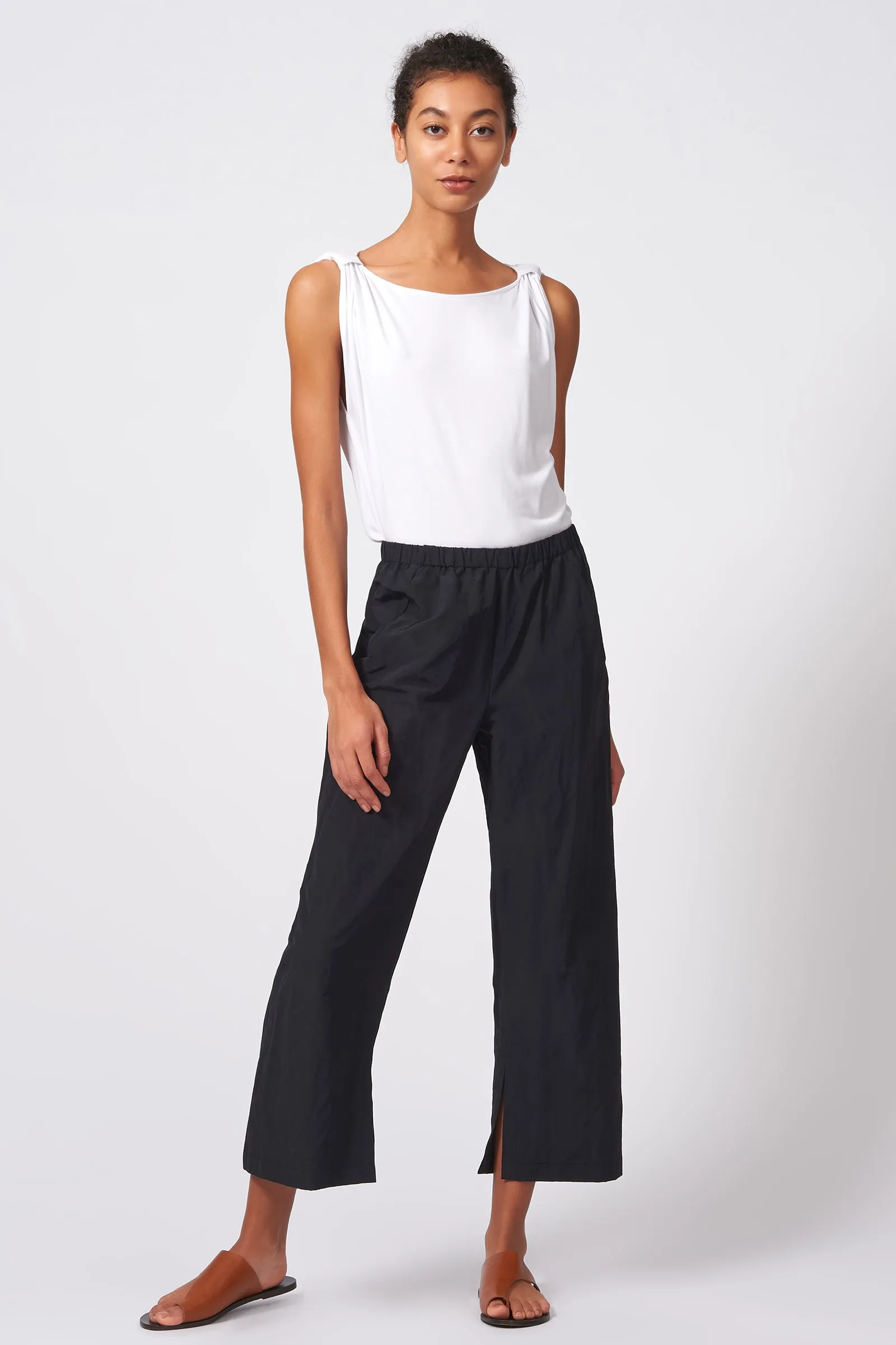Split Hem Capri - Black