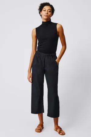 Split Hem Capri in Black