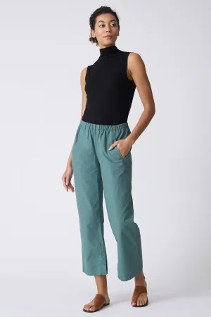 Split Hem Capri - Sage Broadcloth