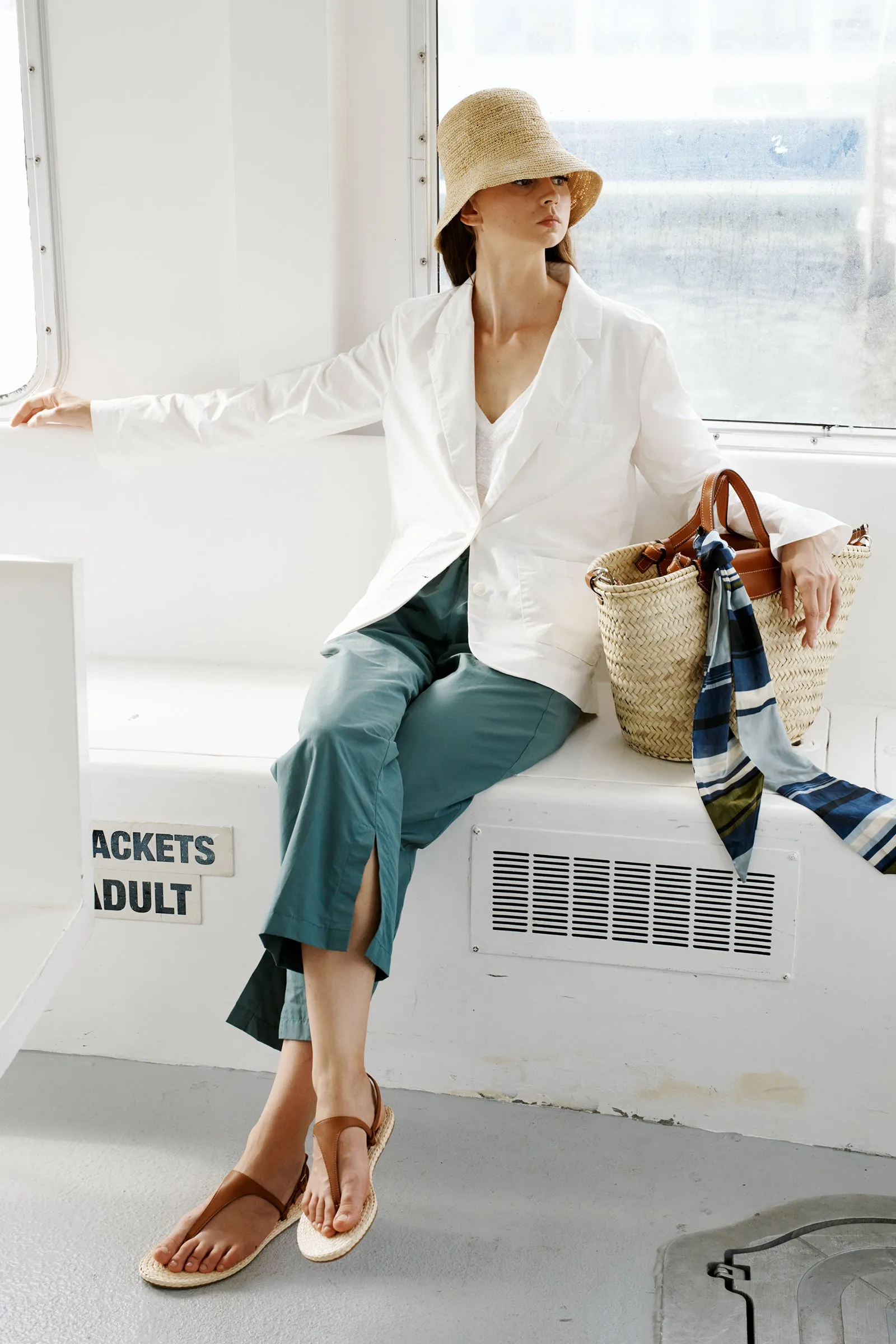 Split Hem Capri - Sage Broadcloth