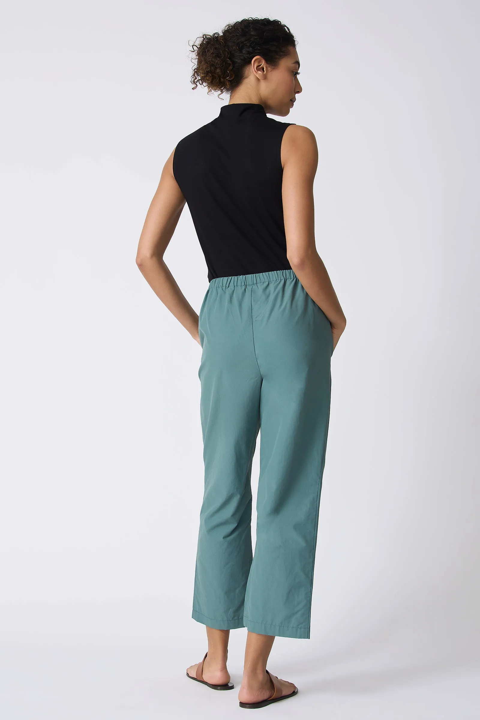 Split Hem Capri - Sage Broadcloth