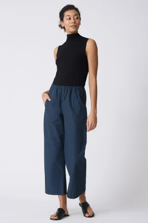 Split Hem Capri - Summer Navy Broadcloth