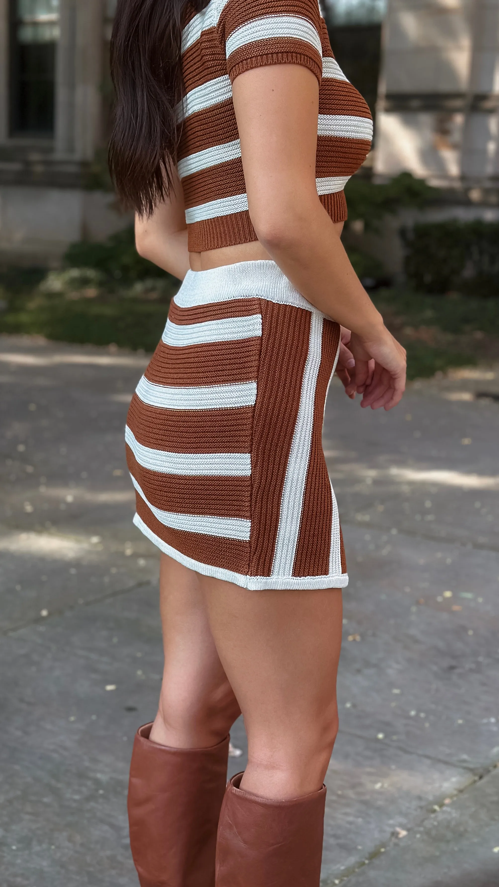 Stacy Brown Knit Skirt