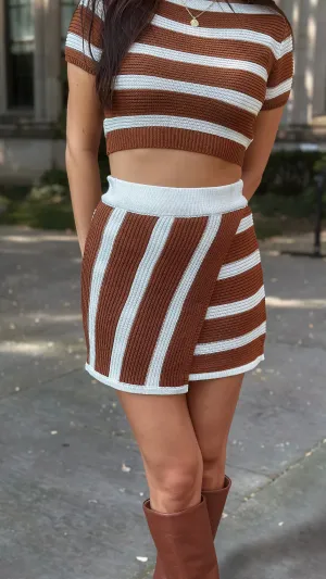 Stacy Brown Knit Skirt