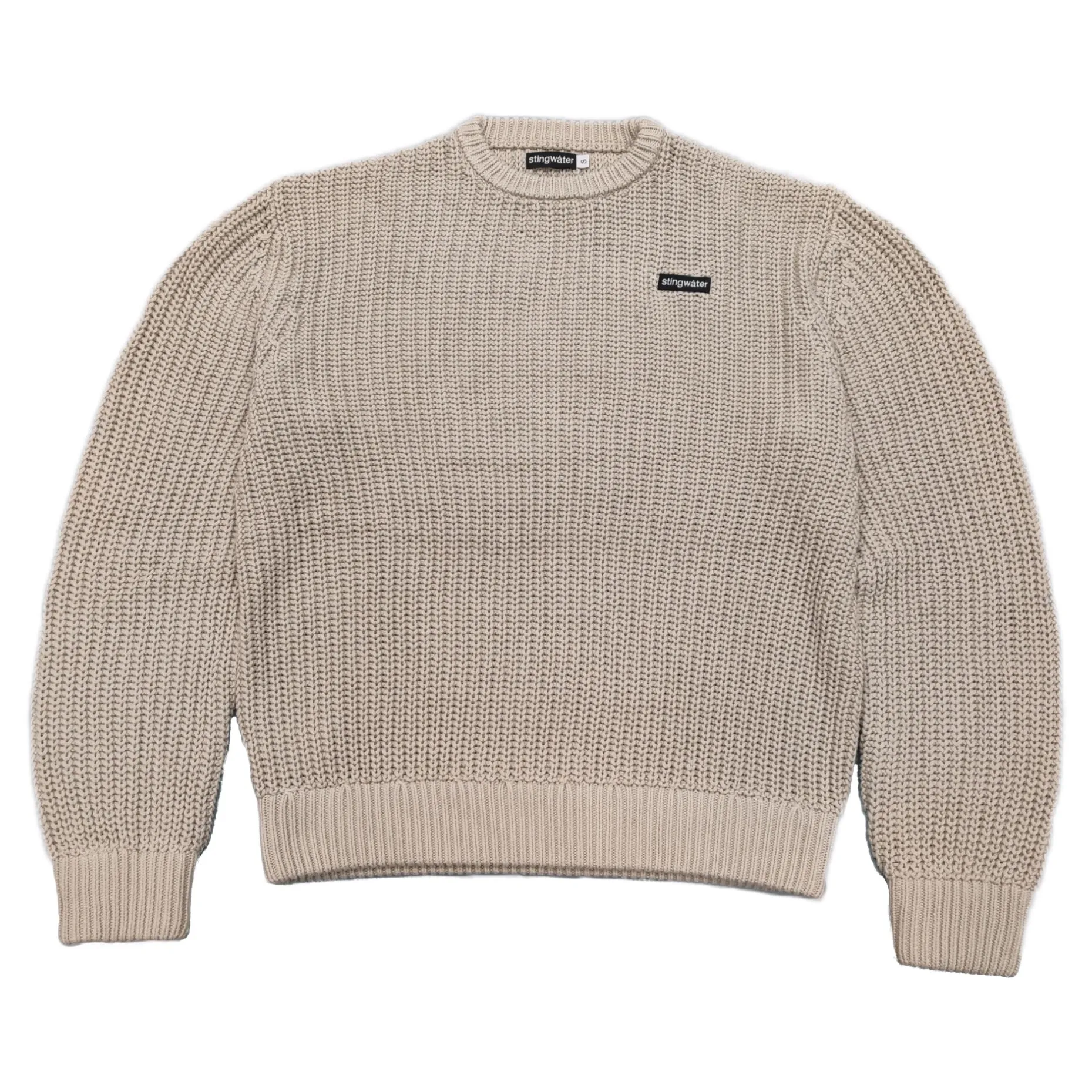 Stingwater Crisis Ribbed Knit Sweater Oatmeal