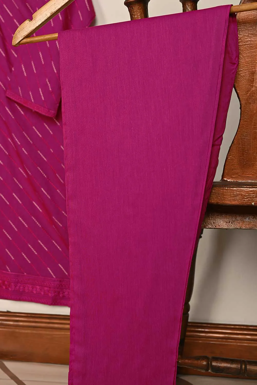 STP-175C-Fuchsia 2PC EMBROIDERED COTTON