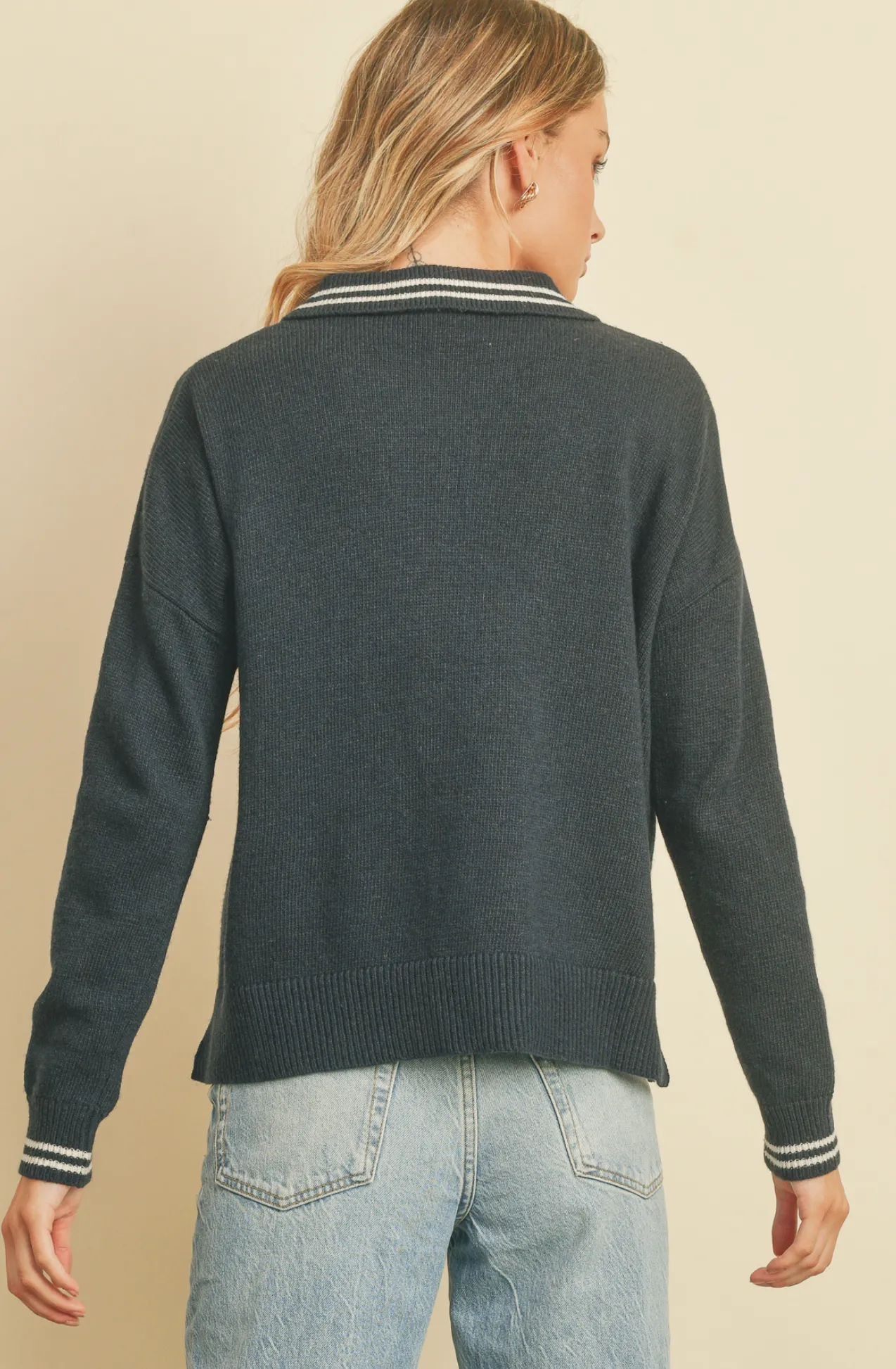 Stripe Polo Sweater
