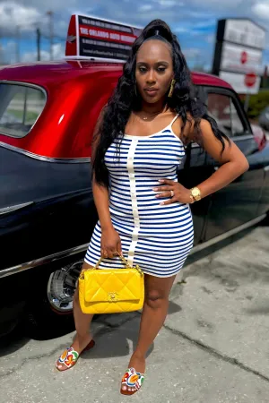 STRIPED RIB MINI DRESS
