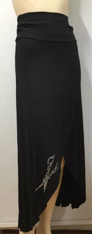 Stylist Wrap Skirt with Scissor Rhinestone