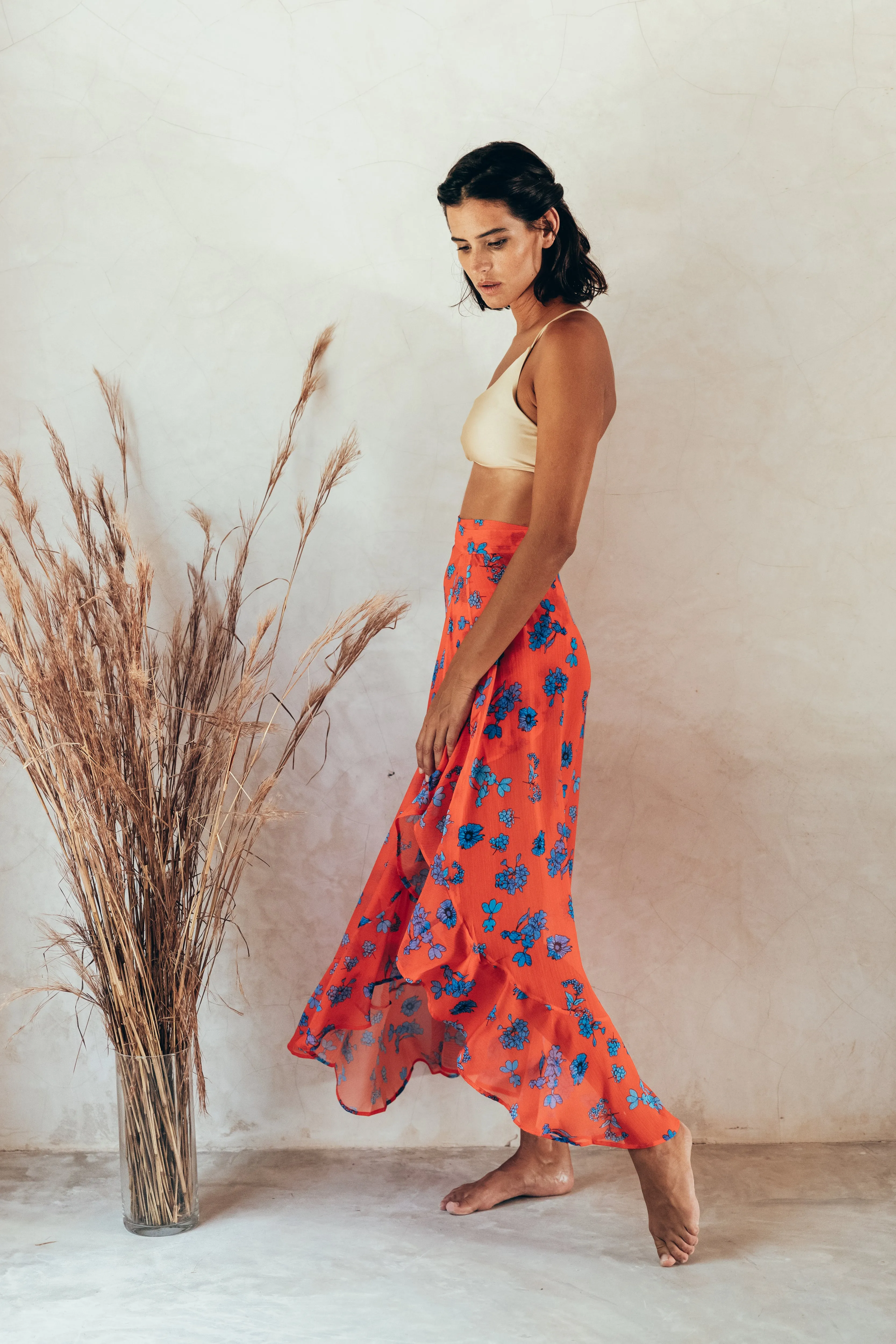 SukiSo Women's Maxi Wrap Skirt in Aix