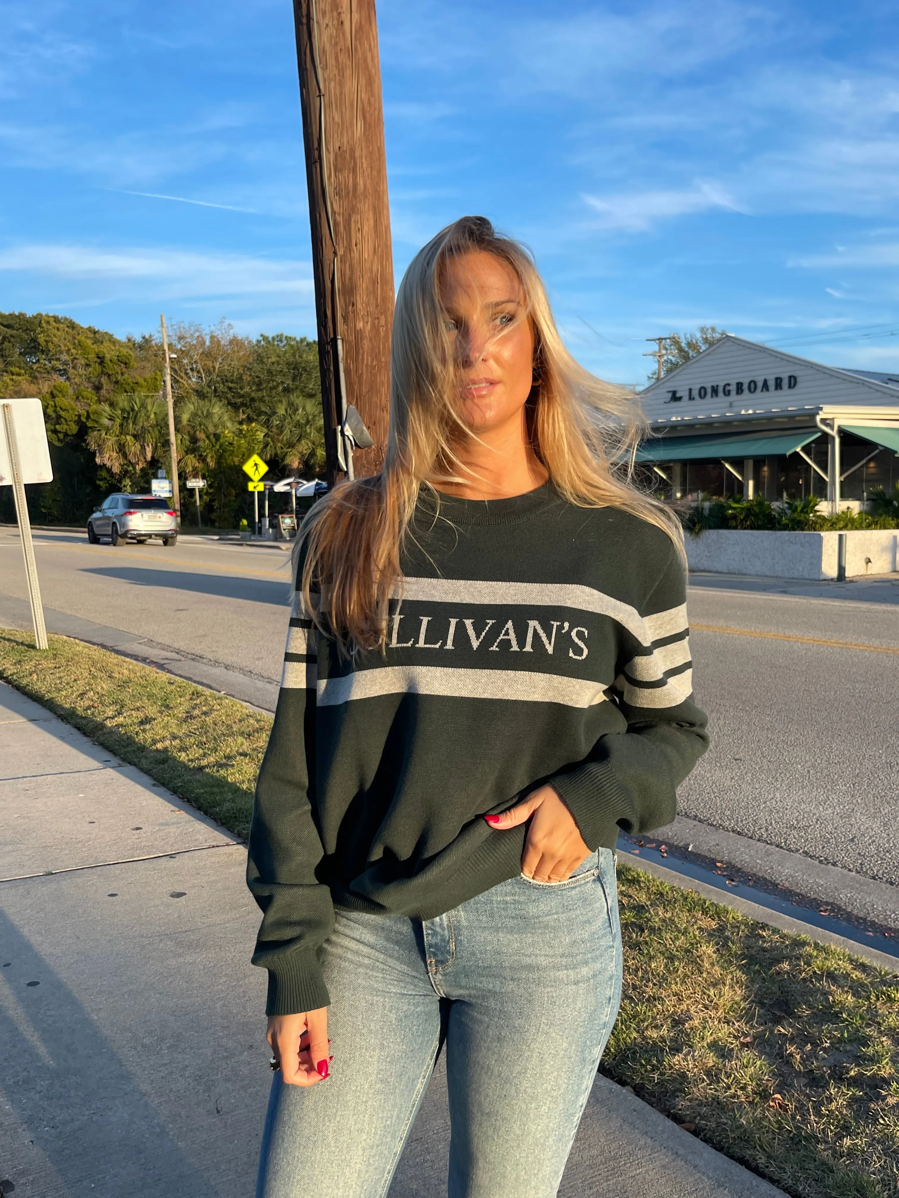 Sullivan's Sweater Striped Green