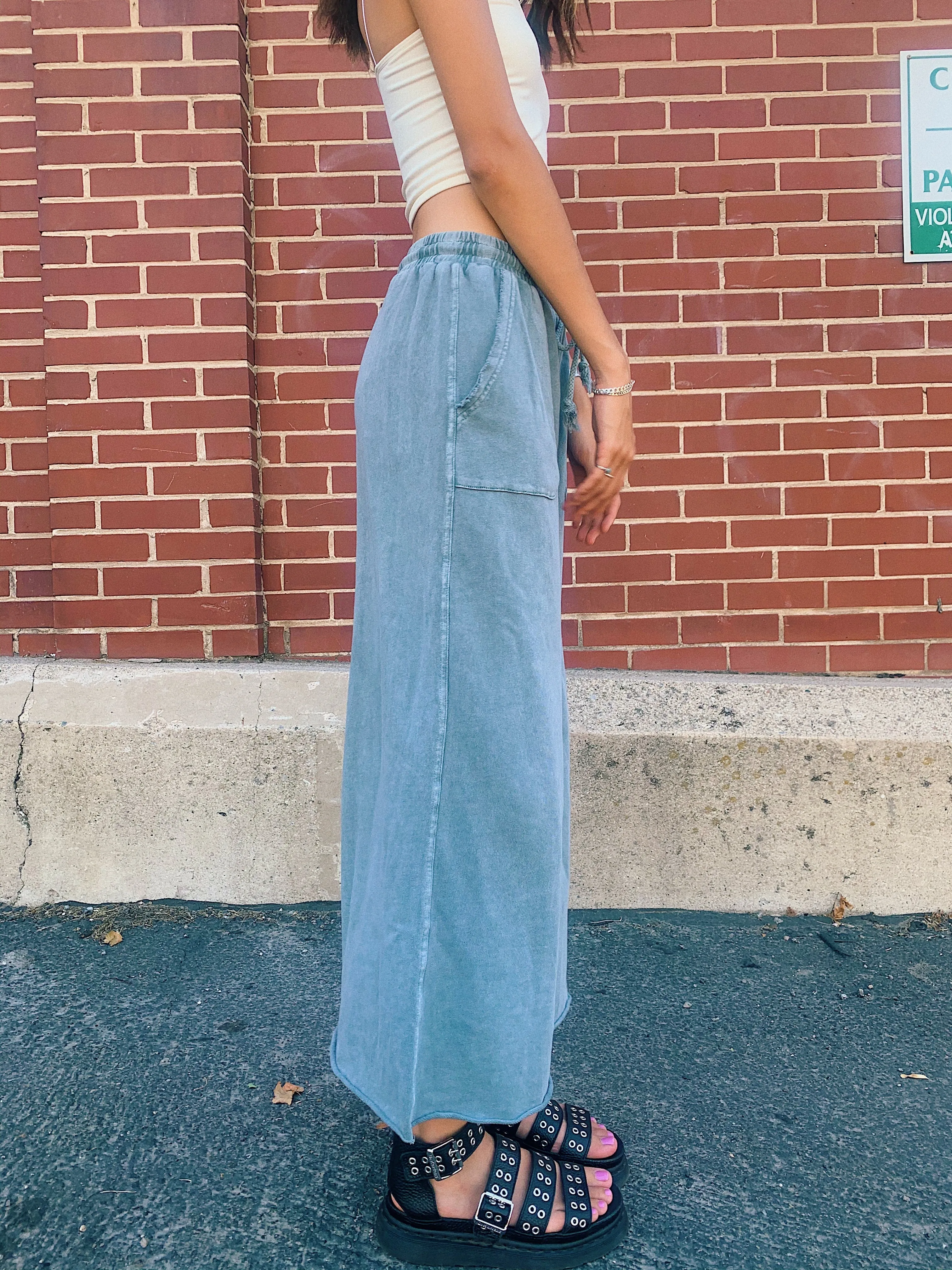 Sun Soaked Lounge Pant// Washed Teal *RESTOCKED*
