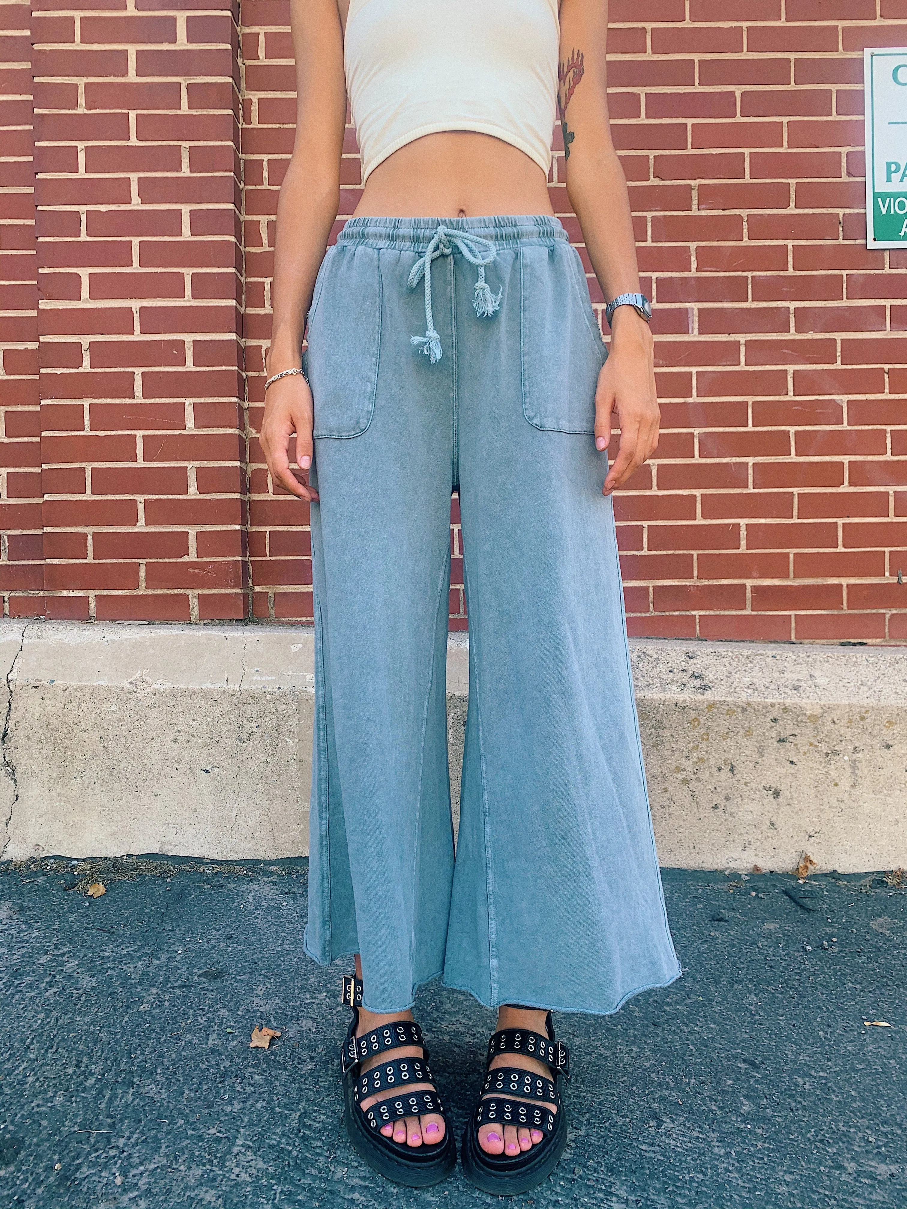Sun Soaked Lounge Pant// Washed Teal *RESTOCKED*